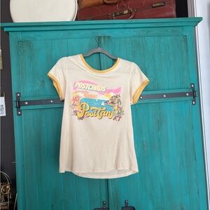 Spell Cream 'Postcards from Positano' Ringer Tee with Yellow Trim